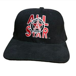 ALL STAR CAFE Black Adjustable Embroidered Cap VintageVintage EUC!